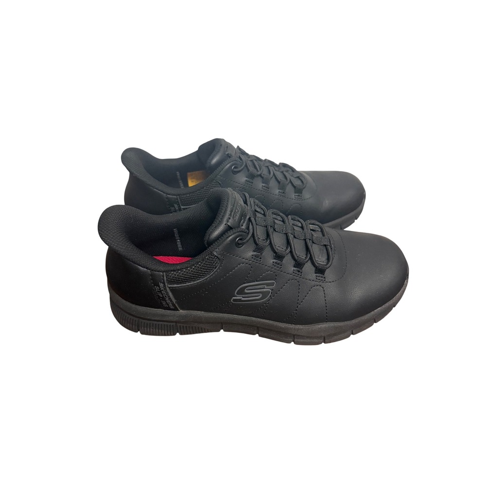 Skechers Hands Free Slip-ins Work Summits Colvin Black Slip Resistant Shoes 7.5